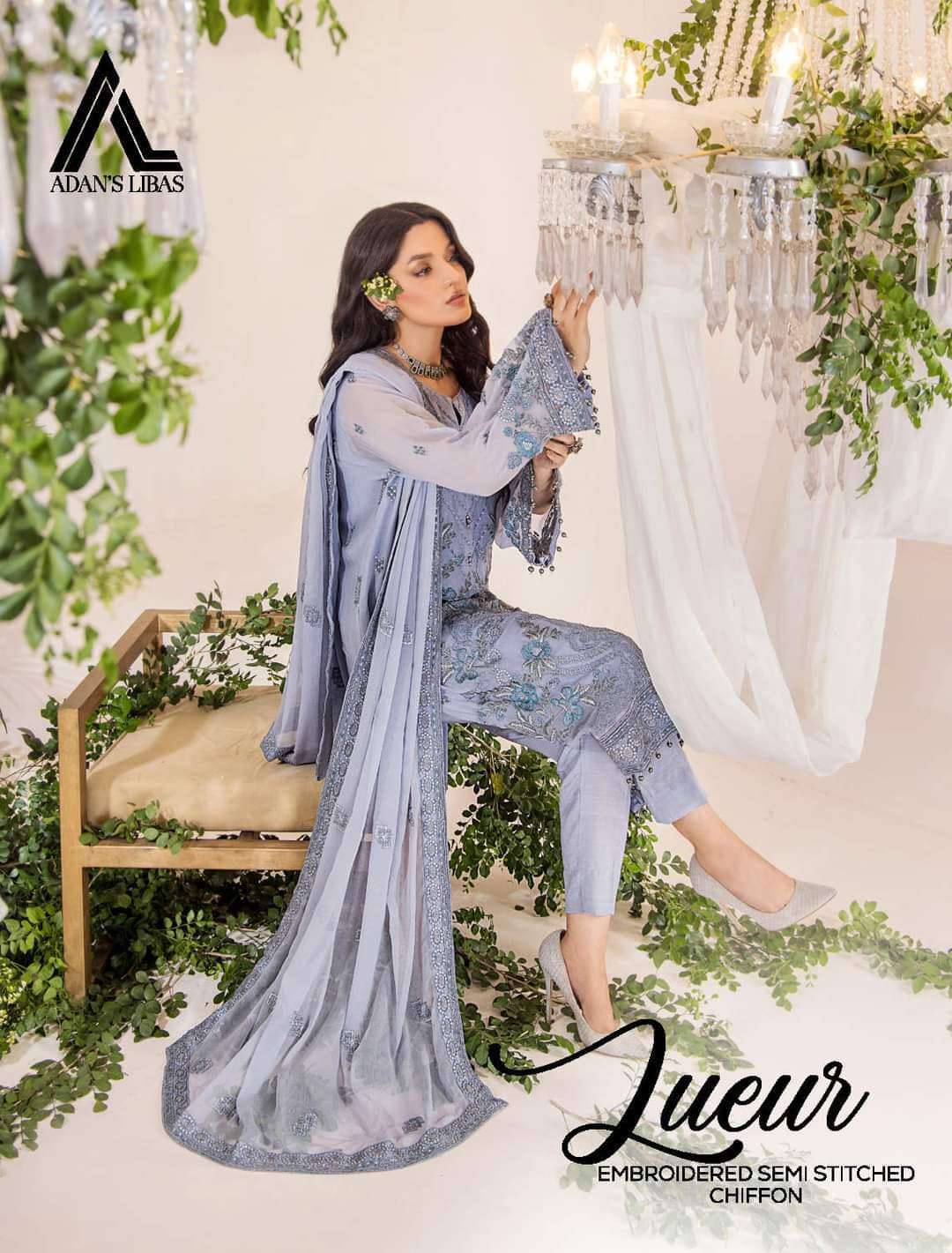 Adan’s Libas Lueur Embroidered Chiffon Collection 2023